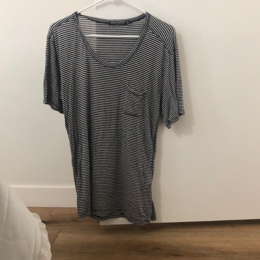 Brandy Melville Black & White Striped Shirt